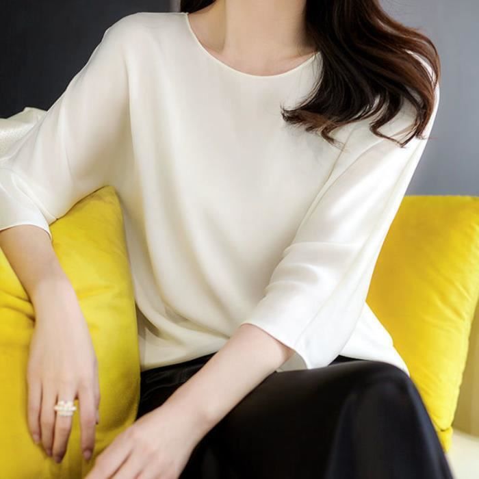 Yommay LadiesTops Chemisier d'été ample sans manches en mousseline de soie pour femme, blanc, 3XL