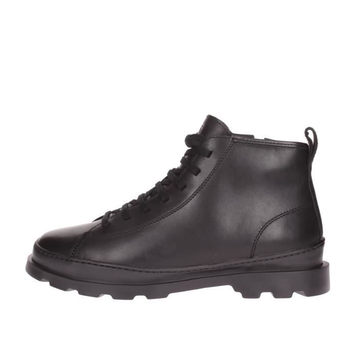 Bottines Homme en Cuir Noir Camper Brutus K300444-001 - Lacets et Fermeture Éclair Latérale