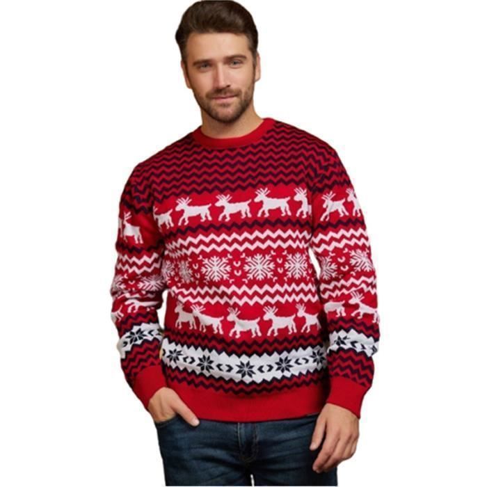 Pull de Noël patchwork festif pour homme