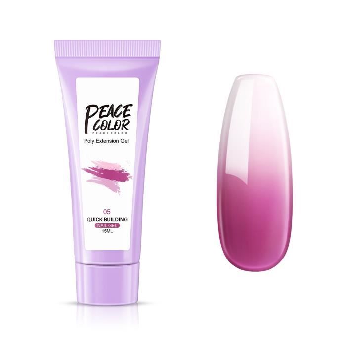 PEACECOLOR Polygel Nails Extension Gel De Construction Acrylique Gel Tube Nu 15ml Longue Durée ...