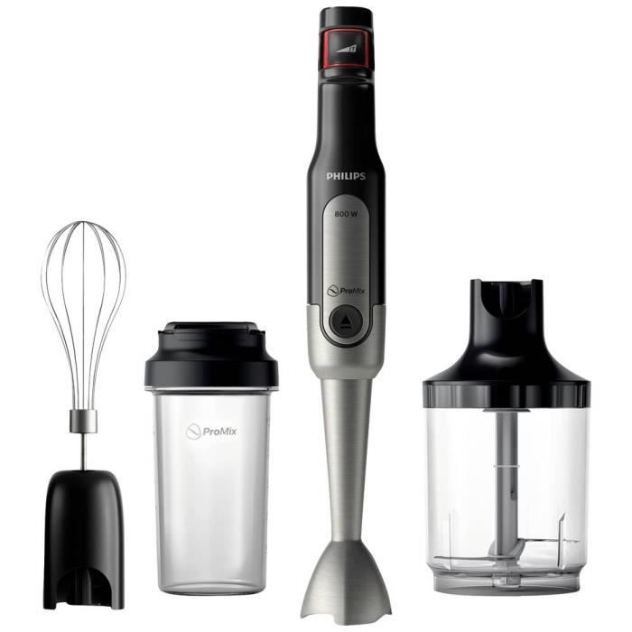 Philips Viva HR2652/90 Mixeur plongeant 800 W avec blender, avec embout hâchoir, fouet , réglage de la vitesse en conti