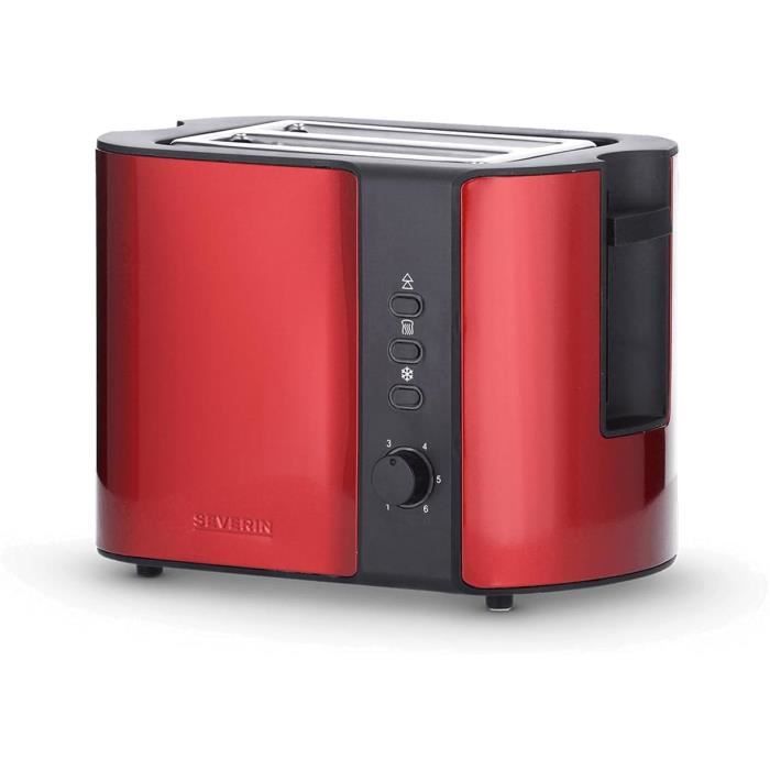 SEVERIN Grille-Pain Automatique 700W - Toaster 2 Tranches Compact Avec Support Viennoiseries, Noir AT 2287