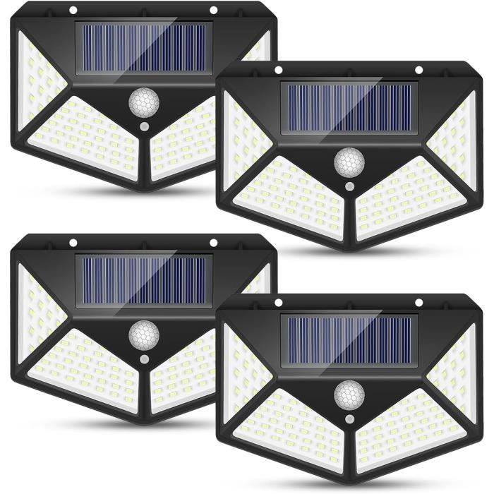 Lumières De Mouvement Solaires Extérieures 468/176LED 3 Modes Lumières De Clôture Solaire étanche Lumières De Sécurité Solaires Porte De Cour Patio Garage étape
