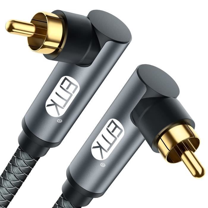 Câble Subwoofer RCA EMK 0,5M - Plaqué Or - Coaxial Numérique - Pour Home Cinéma, Ampli, TV