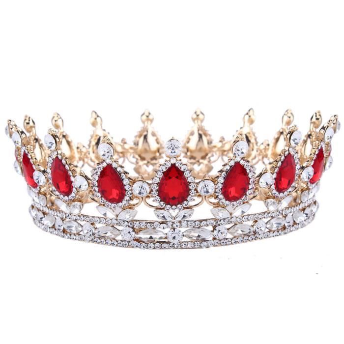 vintage baroque reine mariee couronne strass pour les femmes coiffure bijoux de cheveux de mariage rouge achat vente diademe vintage baroque reine mariee soldes