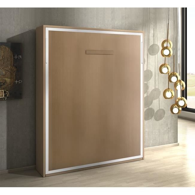 Armoire Lit Escamotable Joy Chene Clair 160x200 Achat Vente