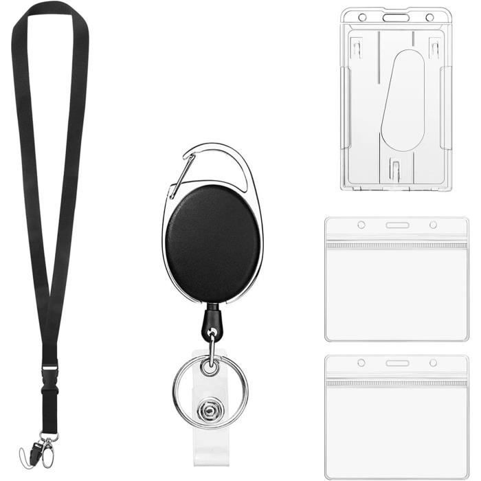 2pcs Cordon Badge Elastique, Longs Et Courts Lanière Porte