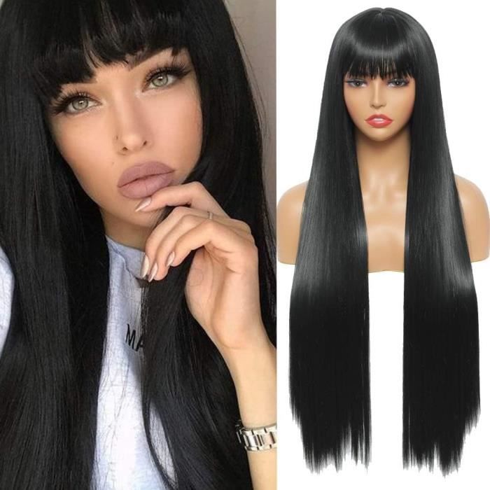 Boland 86339 - Perruque vampire pour adultes, cheveux synthétiques courts blancs et noirs, perruque Halloween