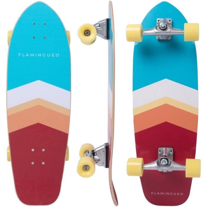 Mini Skateboard Enfant Plastique Cruiser - Planche Skate Débutant 6-12 Ans Fille Garçon Avec Roues LED Option