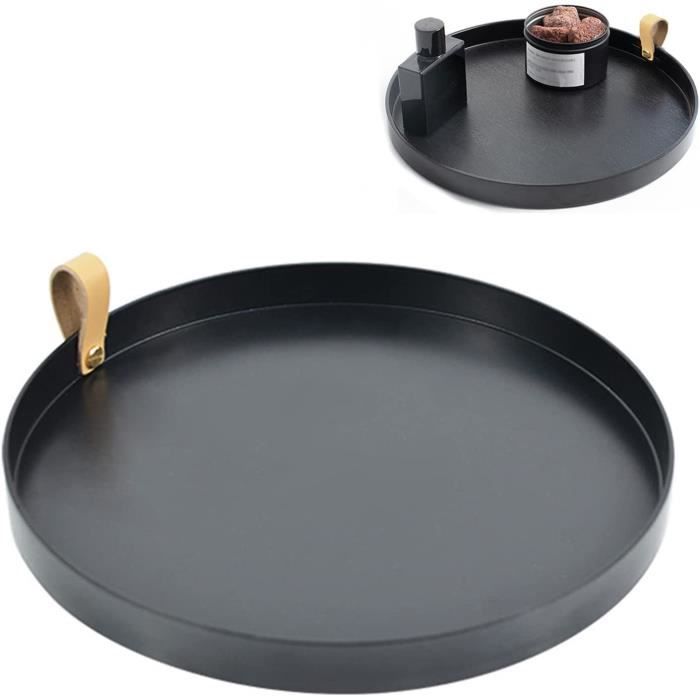 Plateau De Rangement En Cuir PU - Format Rond - Petit (12,5 Cm) Ou Grand (17,5 Cm) - Pour Clés, Bijoux, Monnaie - Pliable, Design élégant - 13