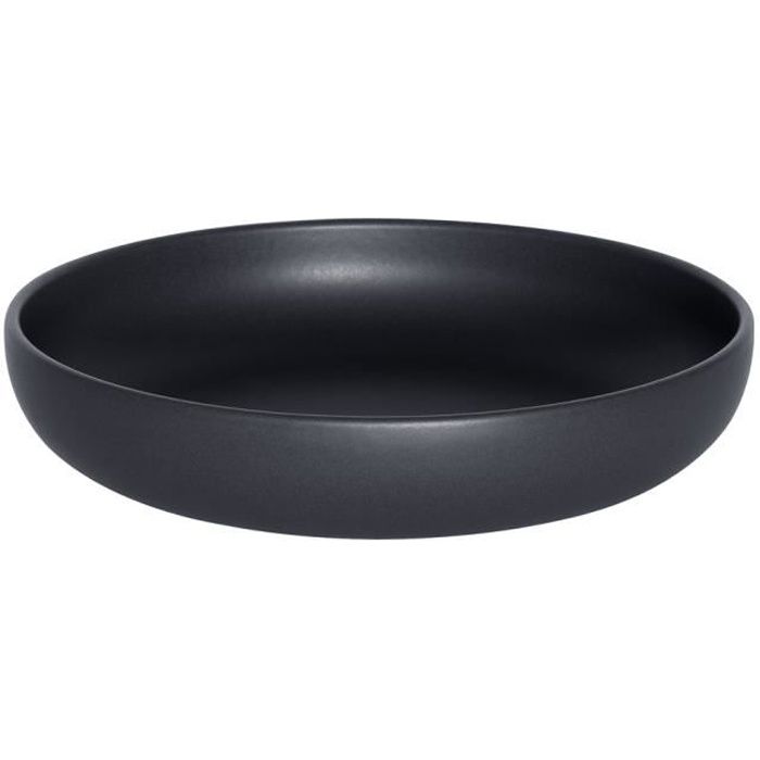Assiette creuse 22 cm noir (lot de 6) - Table Passion Noir
