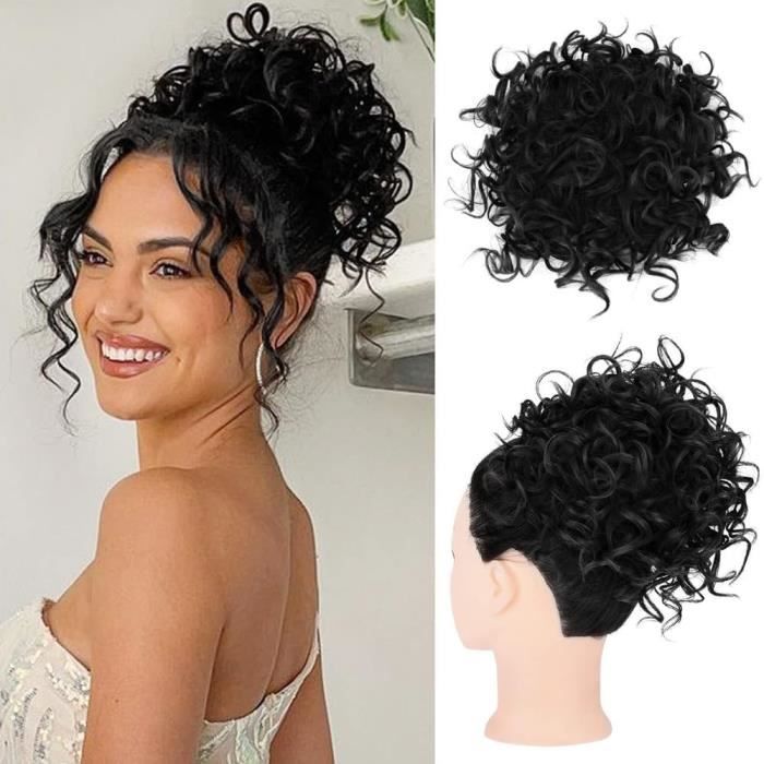 Chignon Postiche Cheveux Court Ondulée Extension Naturel Grande Court