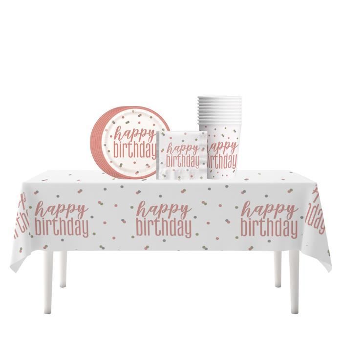 Ensemble De Vaisselle Jetable Pour Anniversaire 20 Personnes - Assiettes, Gobelets, Serviettes, Nappe - Décoration Fête Enfants