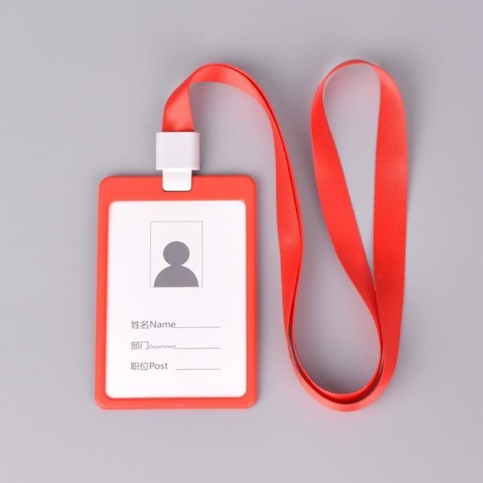 ROUGE Étui Porte Badge Carte Visite ID Travail Identité Housse en