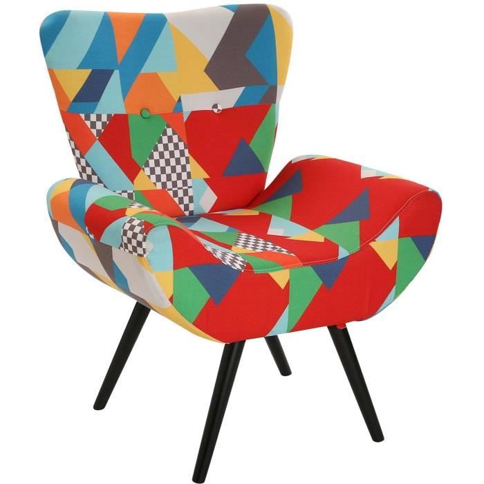 fauteuil design en tissu mélanges de couleurs - versa - brais - rouge - contemporain - design - 1 place