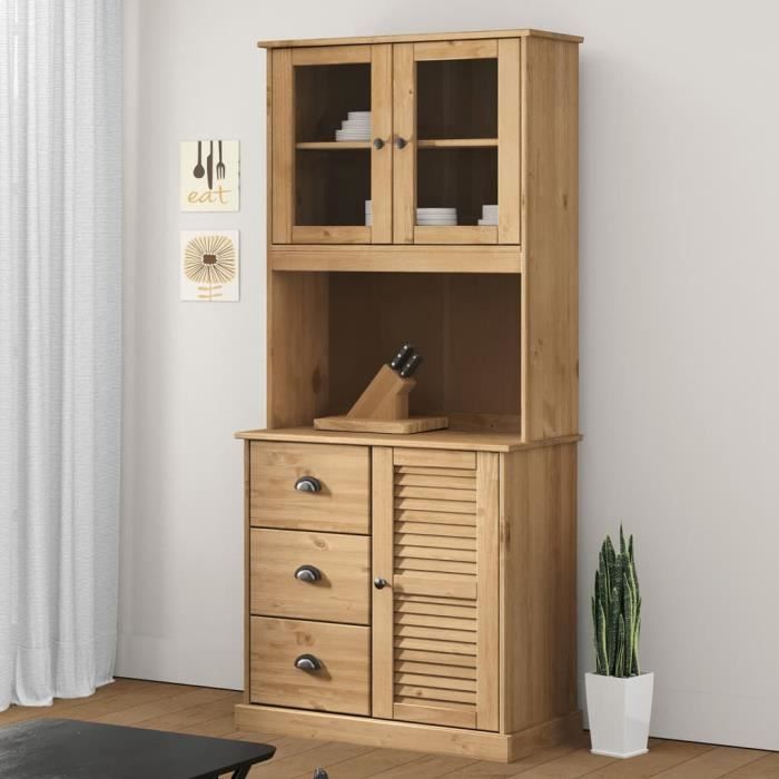vidaXL Buffet haut VIGO 78x40x175 cm bois massif de pin 3188304