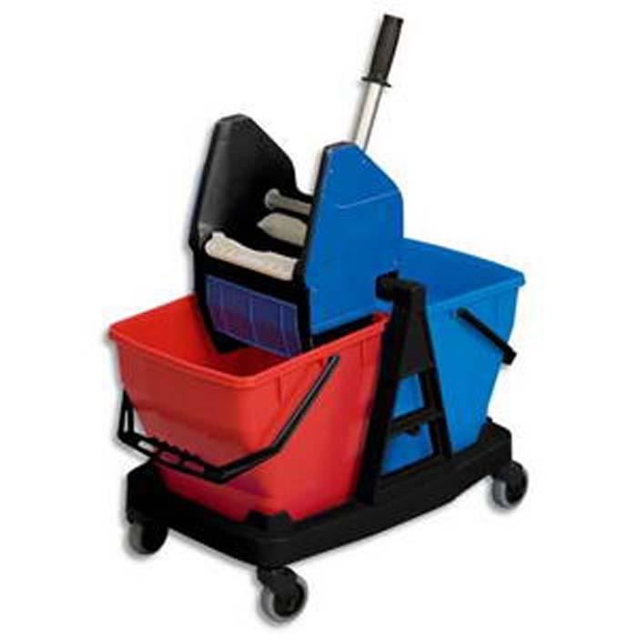 Pegasus Kentucky Seau Mop 20 L Double Compartiment + Essoreur – Chariot Nettoyage Commercial Avec Roues & Poignée – Usage Pro & Maison