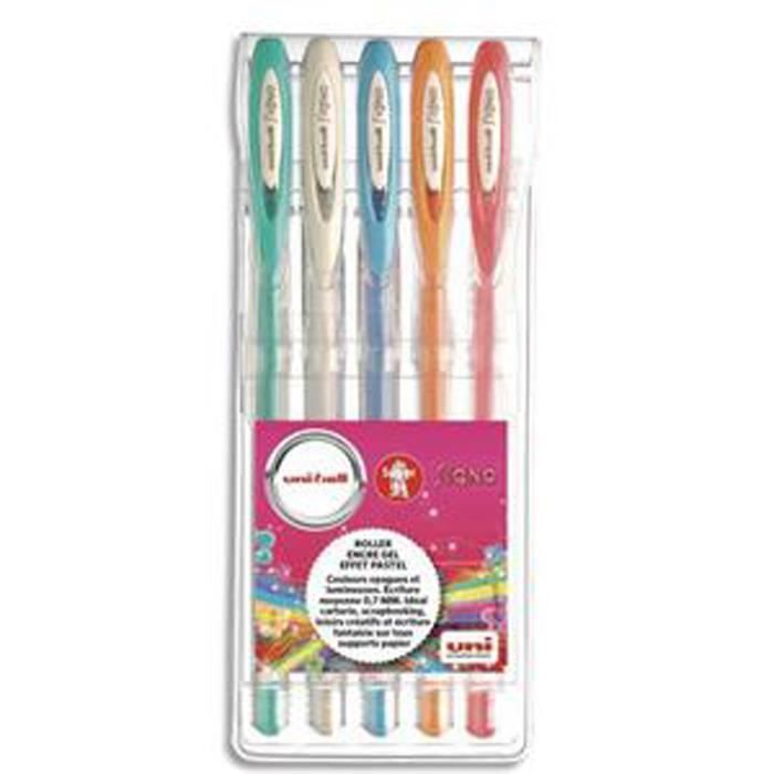 Pochette de 5 stylos bille à encre gel Top lights, couleurs