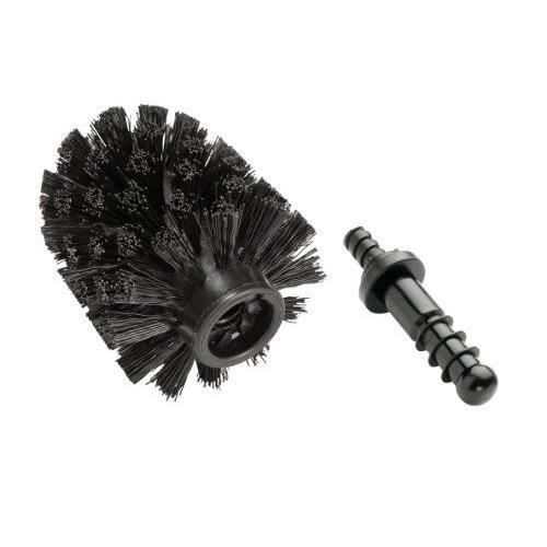 Badiona 2 Têtes De Brosse WC Silicone Noires 8cm - Filetage 12mm - Rechange Durable Et Hygiénique