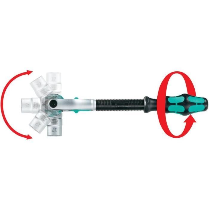 Clé à cliquet cyclope 1/4' Wera 8000 A