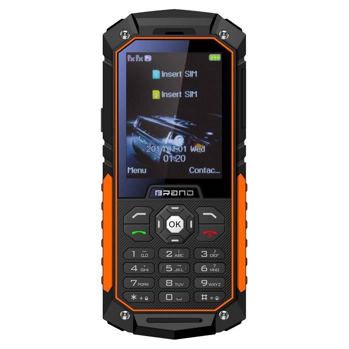 Téléphone Incassable Dual SIM Antichoc Waterproof IP68 - YONIS - Orange