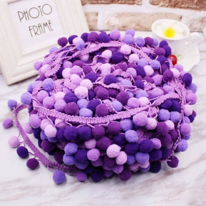 2 Yards Pom Pom Dentelle Garniture Boule Ruban Perle