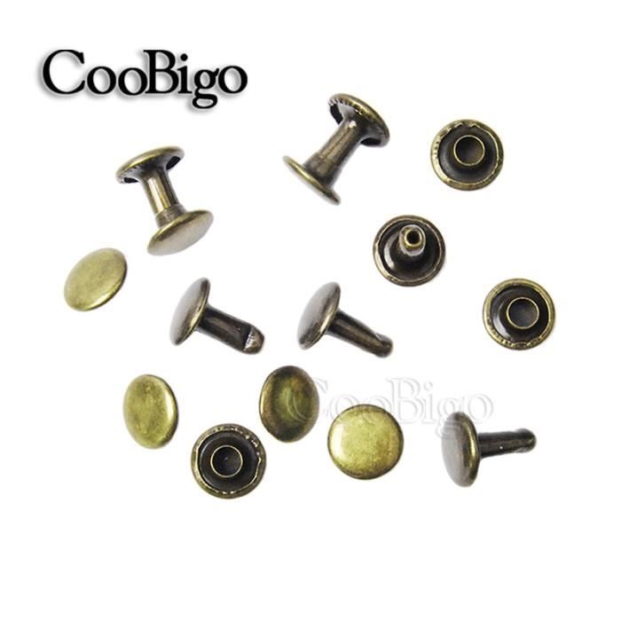 RIVET,Antique Brass--Lot de 500 Rivets ronds à Double capuchon pour ...