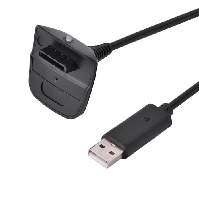 REN sans fil noire remplacement du câble USB de recharge Chargeur pour Xbox 360 RE388