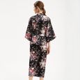 Kimono en Satin imprimé pour femmes, Lingerie intime, longue, Sexy, peignoir, vêtements de nuit [85E0812]-1