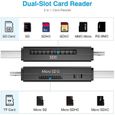 Lecteur de carte SD Adaptateur de carte SD Micro USB et USB 2.0 Lecteur de carte mémoire SD/Micro SD-1
