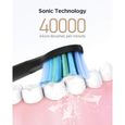 Brosse à dents electrique rechargeable sans fil pour adultes Etanche 5 Modes à choisir noir - Brosse à dents électrique Sonic-1