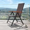 Chaise de jardin en rotin Canberra pliable en aluminium - marron - TECTAKE-1