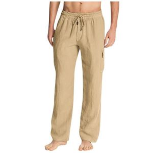 Pantalon lin homme décontracté Clearance