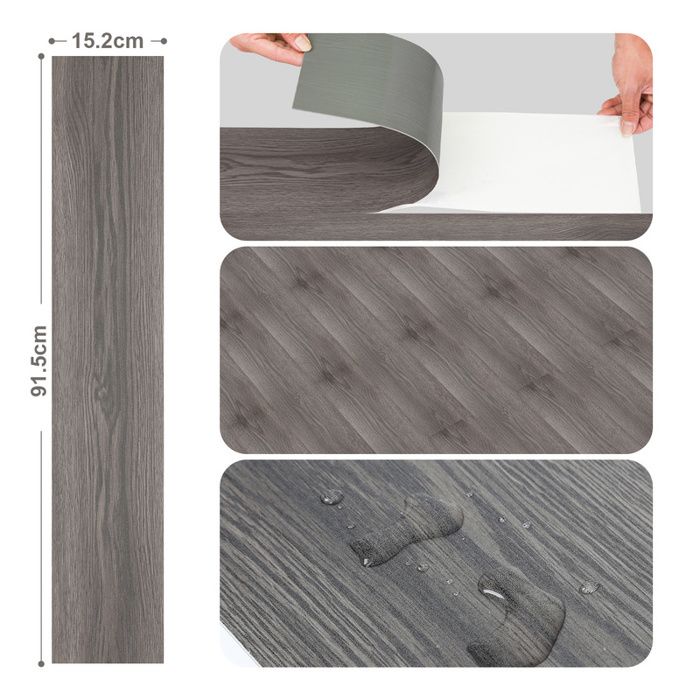 HZLXF1 Tapis de Sol Auto-adhésifs 30 x 30 cm, antidérapants, carrés