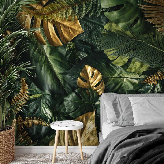 Papier Peint Feuilles Tropicales