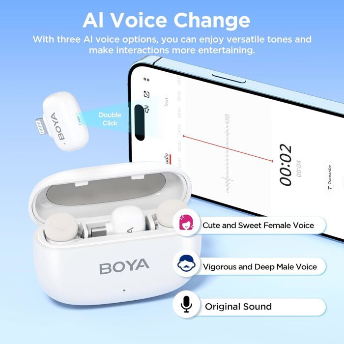 BOYA Magic Micro Cravate sans Fil pour Caméra, iPhone15/16, Android