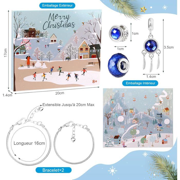 Calendrier De L'Avent 2025 Bijoux DIY Pour Fille - Bracelets Charms, Kit Créatif, 5-14 Ans - 2