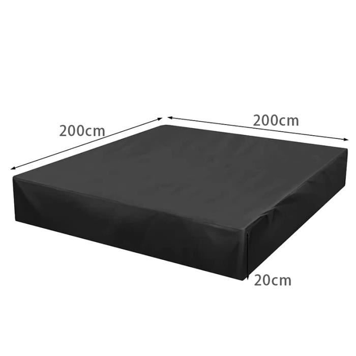 Housse De Protection Pour Bac à Sable – Carré 120x120 Cm – Tissu Oxford Résistant UV, Cordon De Serrage – Garde Sable Et Jouets Au Sec