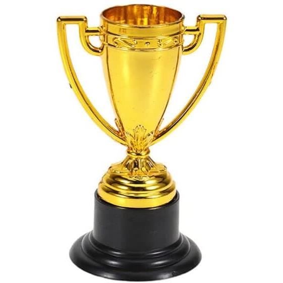 Mini Trophée D’or – 85 Mm, En PVC, Pour Récompenses Enfants, Fêtes, Participations