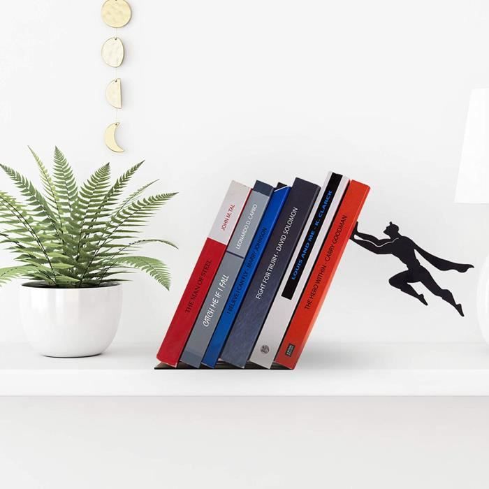 Paire De Serre-livres / Serre-bouts En Métal Fer Noir - Design Moderne Et épuré