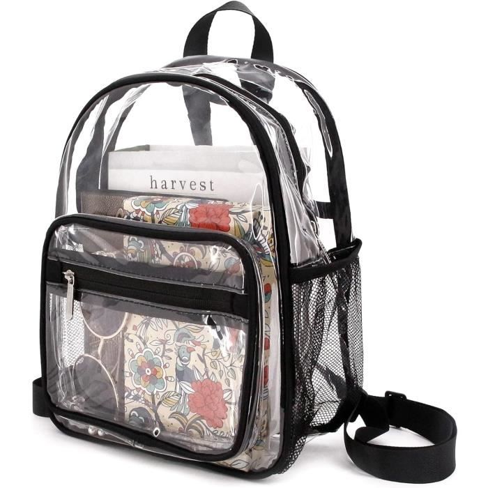 Lot De 2 Sacs à Dos Transparents PVC 34x43 Cm, étanches, Avec Cordon, Pour Sport, Plage, Festival + Pochette Téléphone