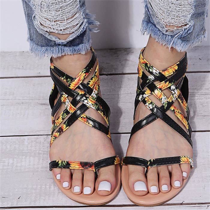 Sandales Femmes Talon Ferm Sandale Plates t Lani Res Filp Flops