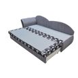 Canapé en lit Convertible avec Coffre de Rangement 3 Places Relax Droit - en Tissu - Salon & séjour ARGEA Rouge+ Noir-2
