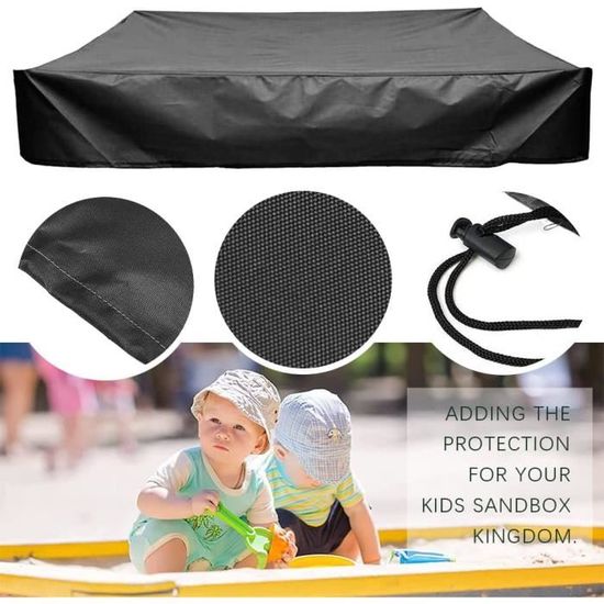 Hemoton Bâche De Protection Pour Bac à Sable – 120x120 Cm – Étanche Avec Cordon De Serrage