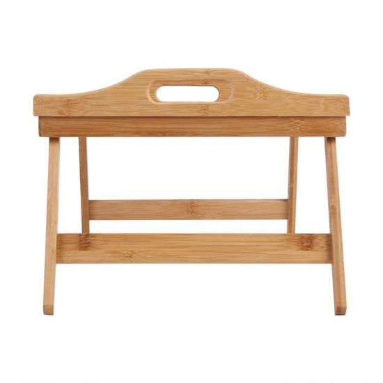 ♛Plateau de lit bambou portable petit déjeuner d'ordinateur thé table  service nourriture jambe pliante en bois-XIL❉ - Cdiscount Maison