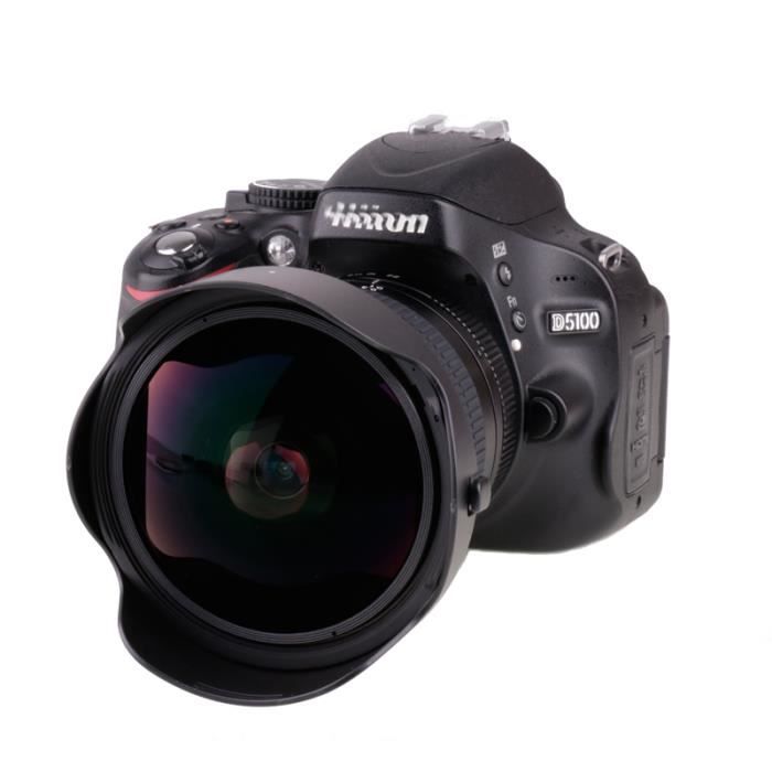 Canon EFObjectif Fisheye Ultra grand Angle 8mm F3.0 pour appareil photo Nikon DSLR D3100 D3200