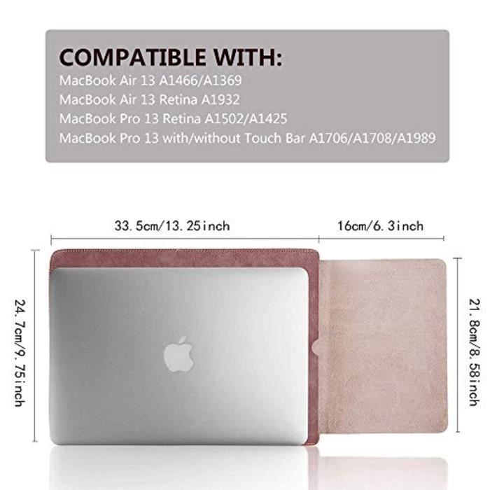 TECOOL 13 Pouce Housse Protection pour Macbook Air 13 Macbook Pro