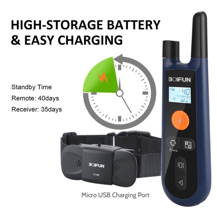 BOIFUN tanche et rechargeable Collier de Dressage de Chien avec 3
