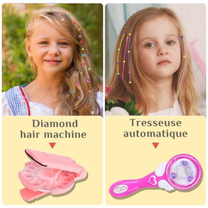 Machine a Tresser les Cheveux Fille,Outil de Tressage pour  Enfants,Multicolore Perle Accessoire de Cheveux Kit de Coiffure de Jouet -  Cdiscount Jeux - Jouets