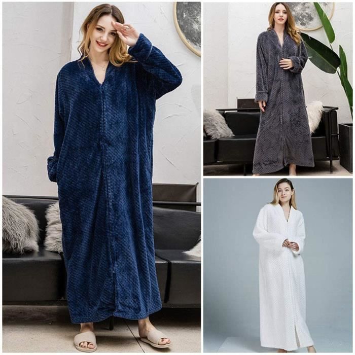 CD SIZE M Peignoir Femme avec Fermeture Hiver Chaud Long Peignoirs